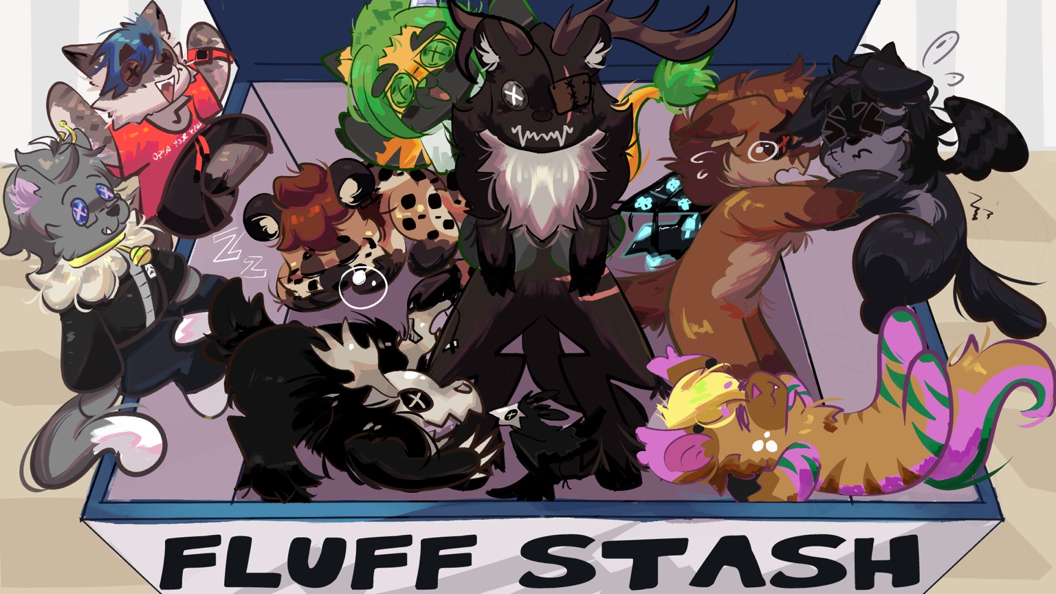 Discovery splash banner for The Fluffy Stash Discord server