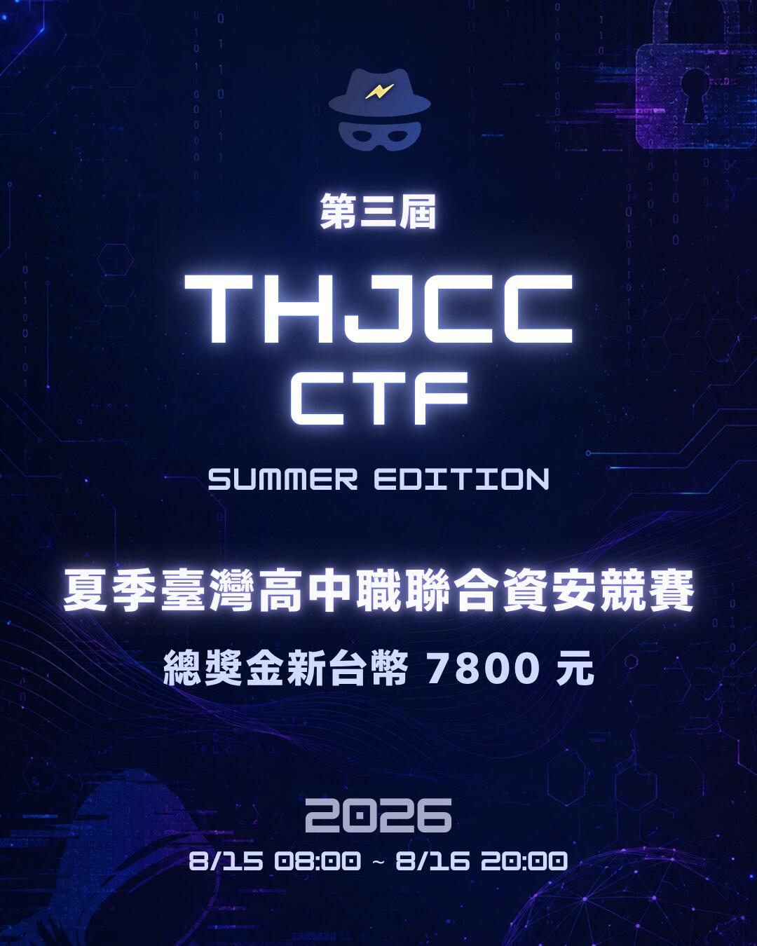 Discovery splash banner for THJCC CTF Discord server