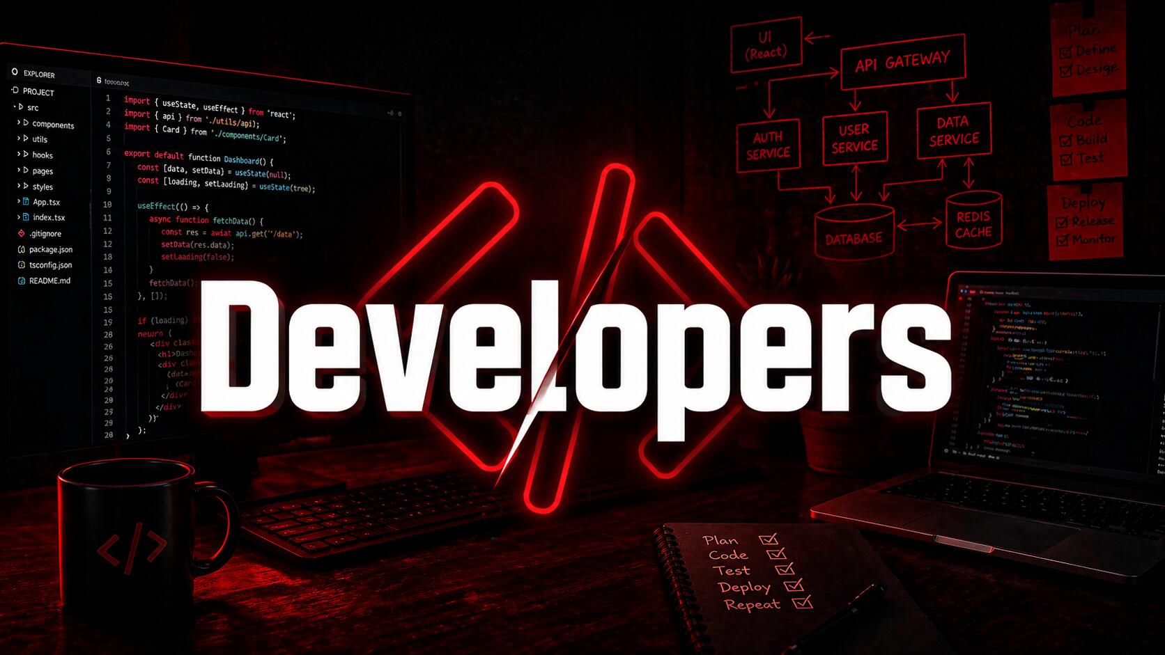 Discovery splash banner for Developers Discord server