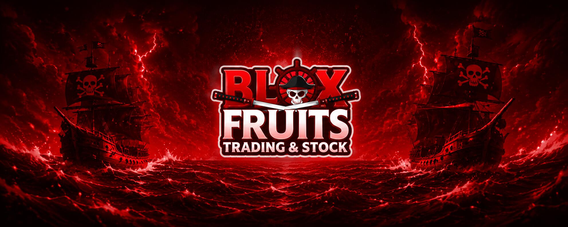 Discovery splash banner for Blox Fruits Trading & Stock Discord server