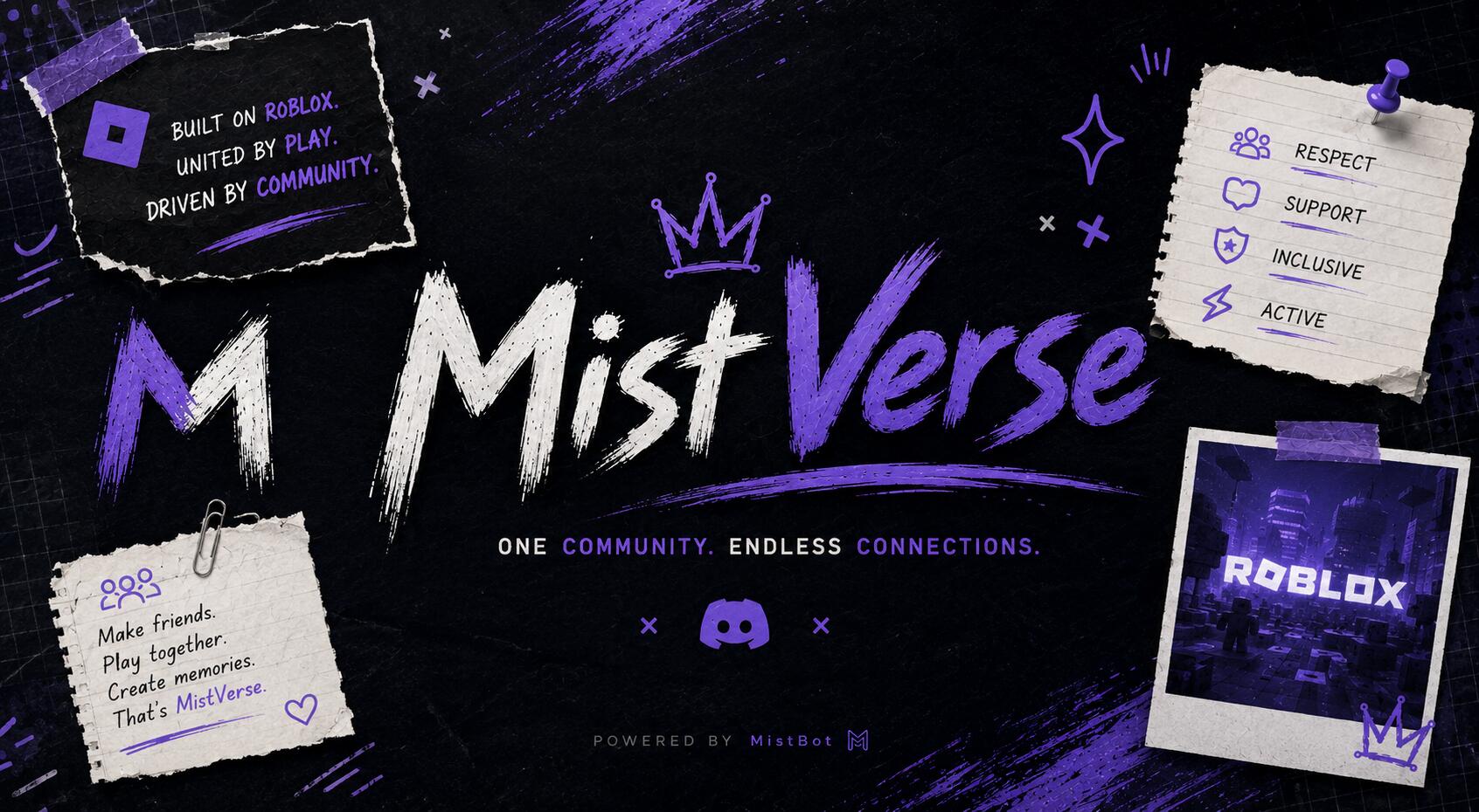 Discovery splash banner for MistVerse | MistBot Official Discord server