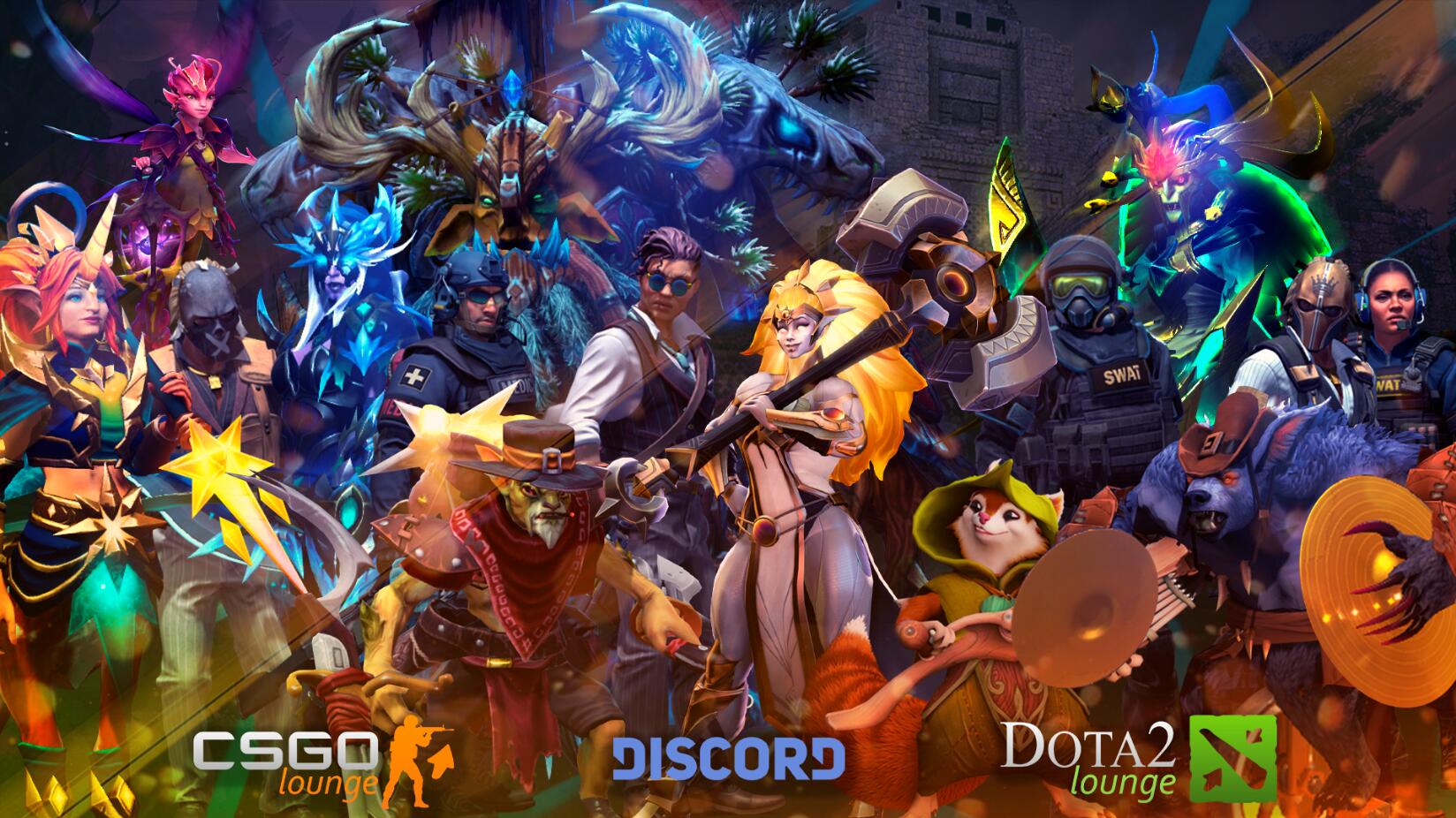 Discovery splash banner for CSGOLounge & Dota2Lounge Discord server