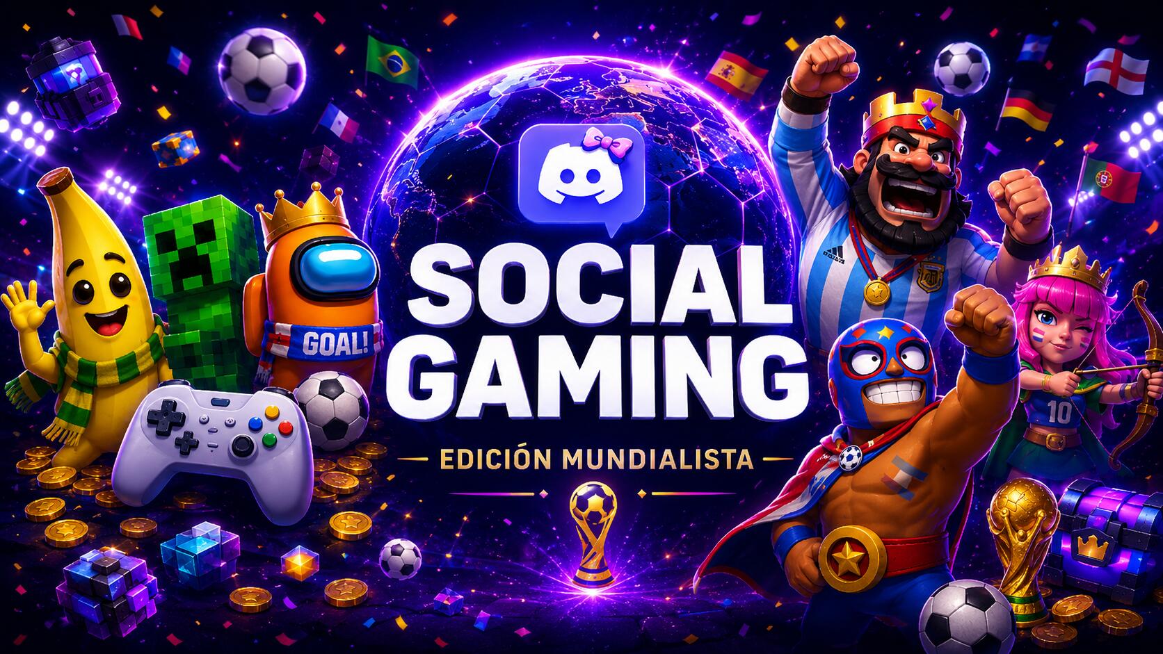 Discovery splash banner for SOCIAL GAMING | Argentina・México・Colombia・Uruguay・Chile・Ecuador・Español・Amigos・Chat・Juegos・Nekotina Discord server