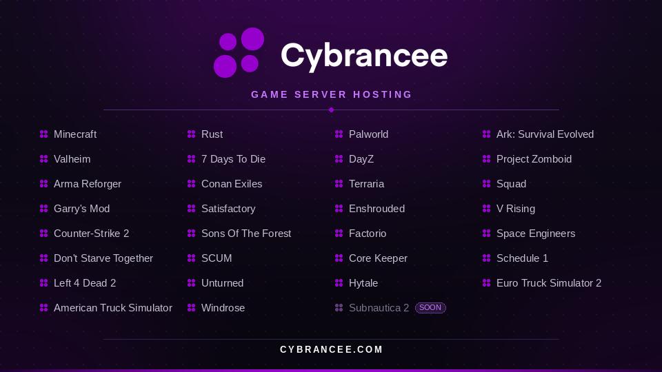 Discovery splash banner for Cybrancee.com Discord server